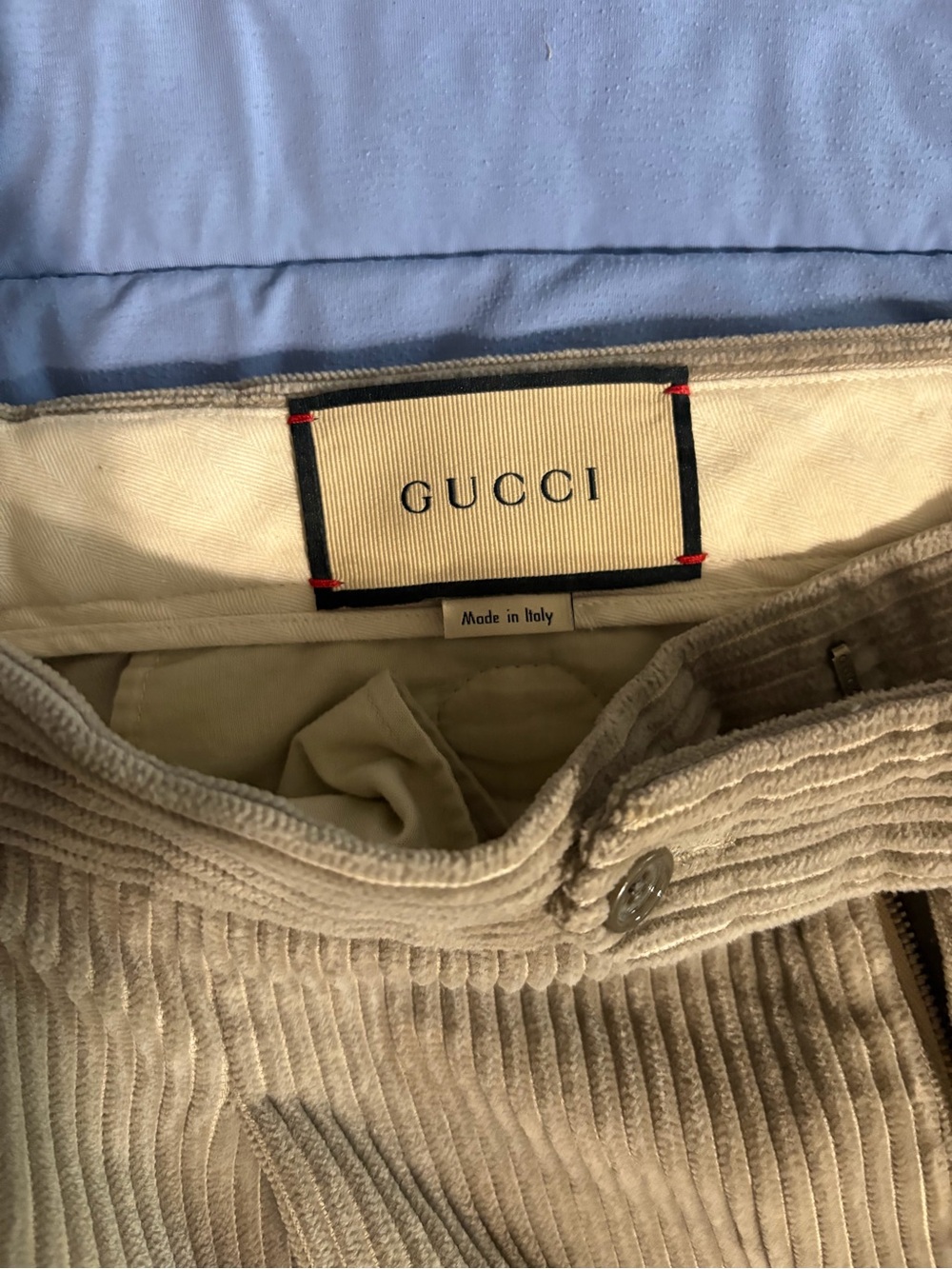 Gucci Women's Light Beige Corduroy Pants
